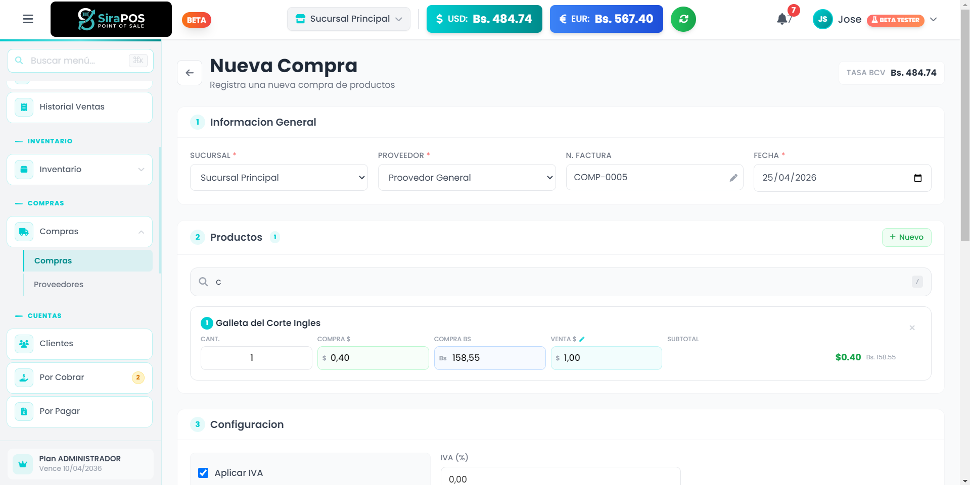Registrar Compra