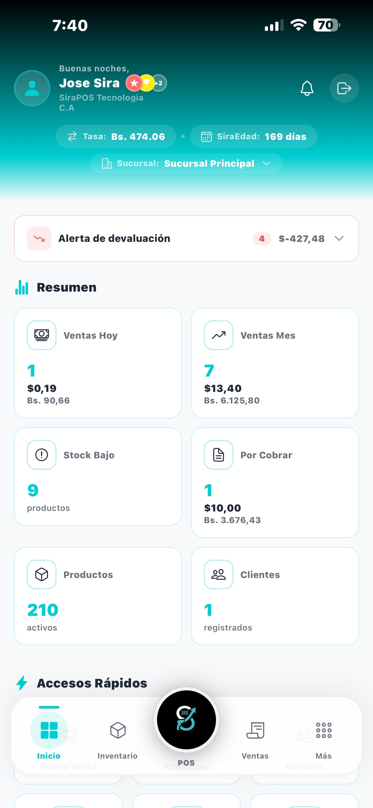 App móvil SiraPOS